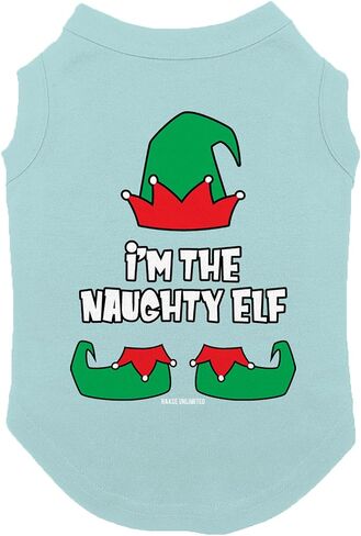 I'm The Naughty Elf - قميص للكلاب (أسود، كبير) in Kuwait