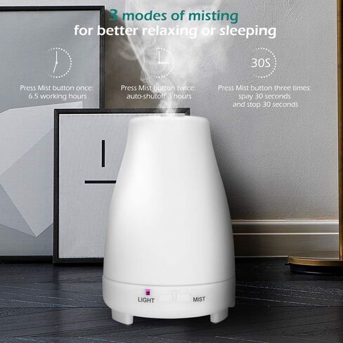 GeeRic Essential Oil Diffuser 150ml, Ultrasonic Air Humidifier Mist Aroma Electric Fragrance with Remote Control 7 Colors Changing Auto Shut Off for Bedroom/Living Room/Spa/Yoga in Kuwait