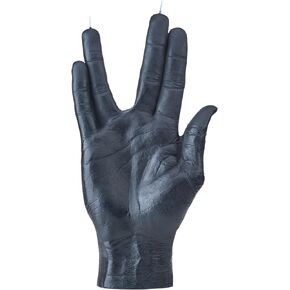 Vulcan LLAP Gesture Candle - Handmade, 8.5 x 5 x 2 inches, Real Hand Size, Black, for Birthdays & Housewarming