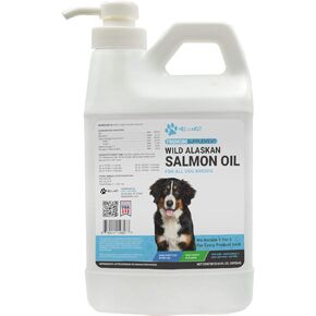 زيت سلمون ألاسكا النقي 100% من ماكس آند نيو للكلاب والقطط - نحن نتبرع بواحدة مقابل واحدة لإنقاذ الكلاب مقابل كل زجاجة تباع (16 أونصة) in Kuwait