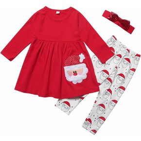 ملابس Balatale للأطفال الصغار في عيد الميلاد بأكمام طويلة وقمصان سانتا مضيئة مع عصابة رأس in Kuwait