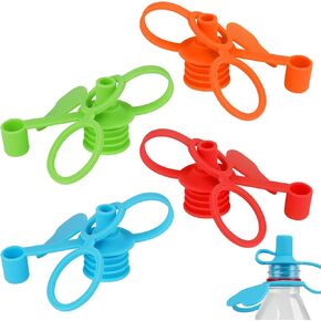 ادريلا عبوة من 4 قطع من محول فوهة شرب علوية لزجاجات المياه، فوهة زجاجة مياه مضادة للانسكاب، غطاء زجاجة مياه بديل للاطفال والكبار in Kuwait