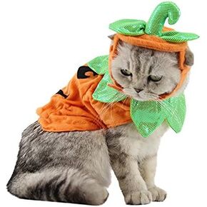 ANIAC Pet Pumpkin Costume Cat Halloween Hat Cloak Sets Puppy Poncho Dog Halloween Cosplay for Kitty Small Medium Sized Dog in Kuwait