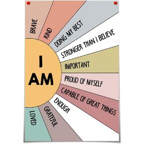 KUONMEI Positive Affirmations Growth Mindset Educational Posters Mental Health Calm Down Corner Canvas Wall Art Therapy Emotion Office Prints Painting For Home Bedroom Wall Decor 12x16in Unframed in Kuwait