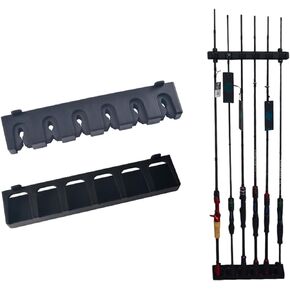 حامل قضيب الصيد مثبت على الحائط، حامل قضيب الصيد العمودي للجراج والقوارب، حامل عمود الصيد (أسود) in Kuwait