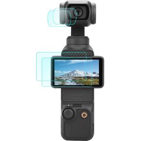 واقي شاشة لعدسة Flymile لجيب DJI OSMO 3، [2+2 حزمة] غطاء فيلم زجاجي مقوى لعدسة الكاميرا فائقة الوضوح، صلابة 9H مضادة للخدش ومضادة للفقاعات وشفافة للغاية in Kuwait