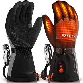 Heated Gloves for Men Women 7.4V Battery 22.2WH Rechargeable Heated Ski Gloves Touchscreen Waterproof Electric Heated Gloves for Winter Outdoor Work Skiing Hiking Camping Raynaud (Size S) in Kuwait