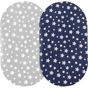 Bassinet Sheets, Grey&Navy in Kuwait