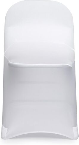 Lann's Linens 10 قطع من أغطية الكراسي القابلة للطي من الألياف اللدنة البيضاء لحفلات الزفاف والحفلات والولائم in Kuwait