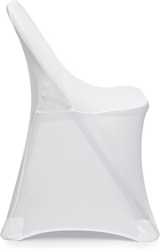 Lann's Linens 10 قطع من أغطية الكراسي القابلة للطي من الألياف اللدنة البيضاء لحفلات الزفاف والحفلات والولائم in Kuwait