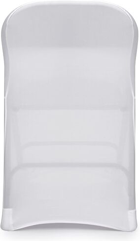 Lann's Linens 10 قطع من أغطية الكراسي القابلة للطي من الألياف اللدنة البيضاء لحفلات الزفاف والحفلات والولائم in Kuwait