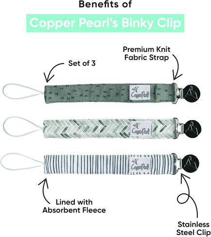 Copper Pearl Essentials Bundle | Baby Burp Cloth Large 21"x10" Premium Absorbent Triple Layer 3 Pack | Baby Bandana Drool Bibs for Drooling and Teething 4 Pack | Binky Clip 3 Pack | Blitz in Saudi Arabia