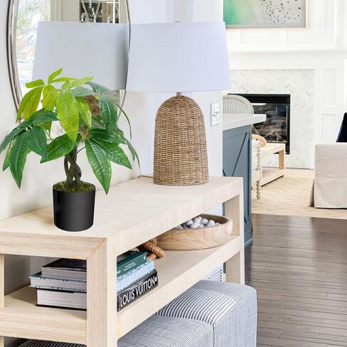 هواسين نباتات صناعية داخلية 17.7 انش، شجرة نقود صناعية توضع على الطاولة في وعاء بلاستيكي، شجرة نقود مزيفة نباتات حريرية لتزيين طاولة المنزل وغرفة النوم in Kuwait