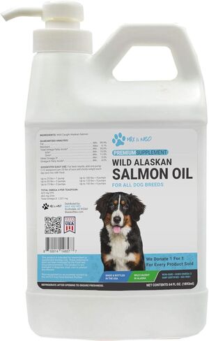 زيت سلمون ألاسكا النقي 100% من ماكس آند نيو للكلاب والقطط - نحن نتبرع بواحدة مقابل واحدة لإنقاذ الكلاب مقابل كل زجاجة تباع (16 أونصة) in Kuwait