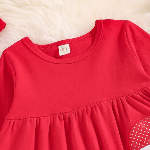 ملابس Balatale للأطفال الصغار في عيد الميلاد بأكمام طويلة وقمصان سانتا مضيئة مع عصابة رأس in Kuwait