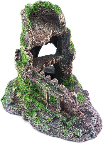 HRRIVE حوض السمك المناظر الطبيعية القلعة الصخور الديكور حجر كهف الأسماك لزينة خزان الأسماك in Kuwait