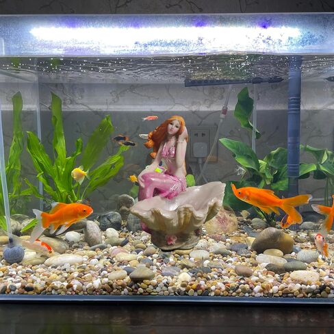 KUNVAMUL Mermaid Figurines Shell Aquarium Ornament Resin Mediterranean Style Mermaid Princess Craft Statue Jewelry Storage Organizer Gifts for Girls,Fish Tank Supplies Accessories (Blue)… in Kuwait