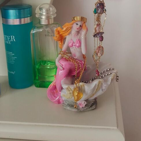 KUNVAMUL Mermaid Figurines Shell Aquarium Ornament Resin Mediterranean Style Mermaid Princess Craft Statue Jewelry Storage Organizer Gifts for Girls,Fish Tank Supplies Accessories (Blue)… in Kuwait