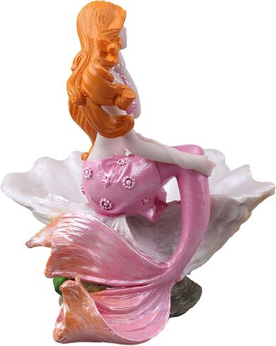 KUNVAMUL Mermaid Figurines Shell Aquarium Ornament Resin Mediterranean Style Mermaid Princess Craft Statue Jewelry Storage Organizer Gifts for Girls,Fish Tank Supplies Accessories (Blue)… in Kuwait