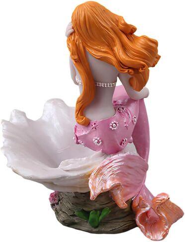 KUNVAMUL Mermaid Figurines Shell Aquarium Ornament Resin Mediterranean Style Mermaid Princess Craft Statue Jewelry Storage Organizer Gifts for Girls,Fish Tank Supplies Accessories (Blue)… in Kuwait