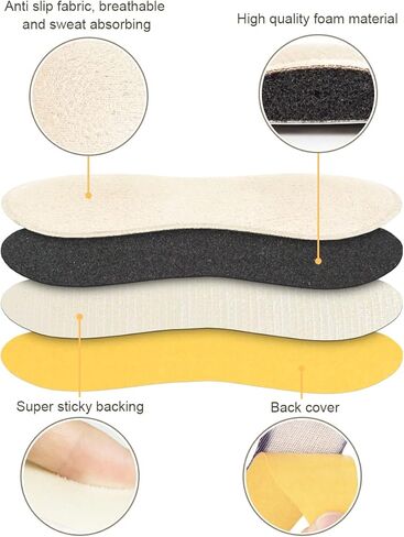 حشوات للكعب من Xshum، وسادات للكعب للأحذية الكبيرة جدًا، وبطانات للأحذية الفضفاضة، ووسائد واقية للكعب لمنع انزلاق الكعب والبثور، 4 أزواج (مشمش + أسود) in Kuwait