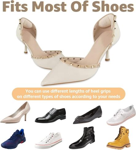 حشوات للكعب من Xshum، وسادات للكعب للأحذية الكبيرة جدًا، وبطانات للأحذية الفضفاضة، ووسائد واقية للكعب لمنع انزلاق الكعب والبثور، 4 أزواج (مشمش + أسود) in Kuwait