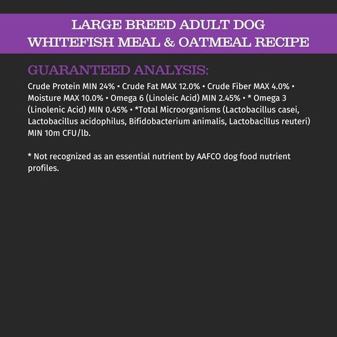 بلاكوود أغذية الحيوانات الأليفة 22403 كلب بالغ، سلالة كبيرة، وجبة السمك الأبيض ووصفة الشوفان، 30 رطل. in Kuwait