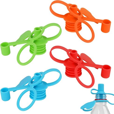 ادريلا عبوة من 4 قطع من محول فوهة شرب علوية لزجاجات المياه، فوهة زجاجة مياه مضادة للانسكاب، غطاء زجاجة مياه بديل للاطفال والكبار in Kuwait