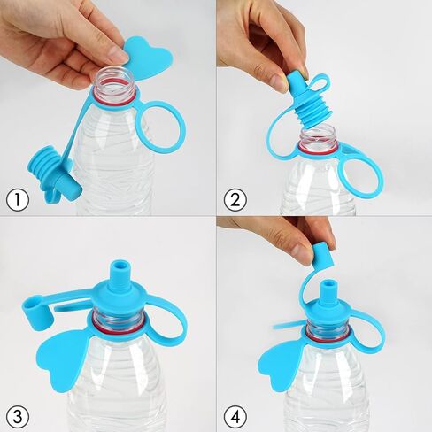 ادريلا عبوة من 4 قطع من محول فوهة شرب علوية لزجاجات المياه، فوهة زجاجة مياه مضادة للانسكاب، غطاء زجاجة مياه بديل للاطفال والكبار in Kuwait
