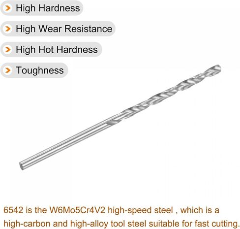 uxcell 10 Pcs 2.15mm HSS(High Speed Steel) W6542 Micro Drill Bits, Fully Ground Jobber 57mm Length Drill Bit for Mild Steel Copper Aluminum in Saudi Arabia