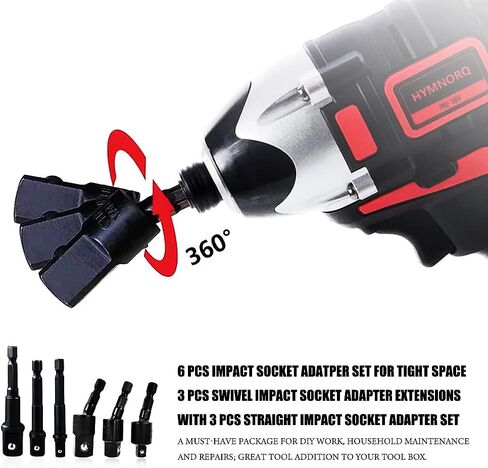 مجموعة تمديد لقمة المثقاب - 6 قطع مجموعة محول مقبس الصدمات 1/4 بوصة 3/8 بوصة 1/2 بوصة ساق سداسية 3 دوارة / 3 مجموعة لقم مفك الصدمات المستقيمة حامل المقبس ملحقات ملحقات الحفر للمساحات التي يصعب الوصول إليها-BLS6 in Kuwait