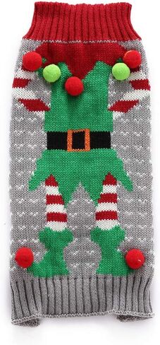 سترة عيد الميلاد القبيحة للكلاب من ديليفور، سترة رجل الثلج للكلاب، سترة الرنة، سترة عيد الميلاد القبيحة للقطط والجرو والكلب الصغير المتوسط ​​(رجل ثلج أسود، كبير) in Kuwait