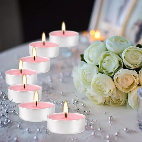 Howemon Purple Lavender Scented Tealight Candles - 4 Hours - Giant 100 Bulk Packs - Smokeless Tea Lights for Valentine's Day, Weddings,Christmas, Home Decorative in Kuwait