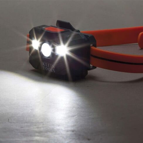 Klein Tools 56064 Rechargeable Auto-Off LED Headlamp, Silicone Strap, 400 lms, All-Day Runtime, for Work, Running, Outdoor Hiking, Camping in Saudi Arabia