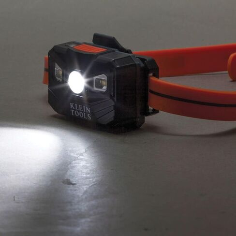 Klein Tools 56064 Rechargeable Auto-Off LED Headlamp, Silicone Strap, 400 lms, All-Day Runtime, for Work, Running, Outdoor Hiking, Camping in Saudi Arabia