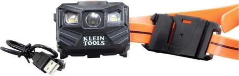 Klein Tools 56064 Rechargeable Auto-Off LED Headlamp, Silicone Strap, 400 lms, All-Day Runtime, for Work, Running, Outdoor Hiking, Camping in Saudi Arabia
