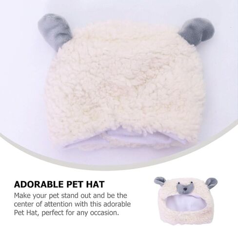 Ipetboom Halloween Cat Cap Cartoon Lamb Shaped Dog Costume Hat Pet Headgear Puppy Cap Sheep Hat Headwear Pet Cosplay Dress up Accessories Halloween Costume for Cat Dog in Saudi Arabia