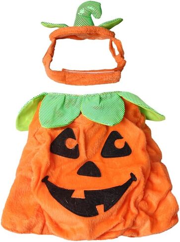 ANIAC Pet Pumpkin Costume Cat Halloween Hat Cloak Sets Puppy Poncho Dog Halloween Cosplay for Kitty Small Medium Sized Dog in Kuwait