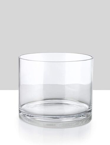 Serene Spaces Living Set of 6 Clear Glass Cylinder Vase, Use for Floral Arrangements or as Candle Holder, Cylindrical Shape Offers Endless Design Options, Measures 8" Diameter & 6" Tall in Saudi Arabia