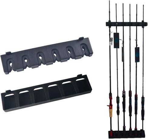 حامل قضيب الصيد مثبت على الحائط، حامل قضيب الصيد العمودي للجراج والقوارب، حامل عمود الصيد (أسود) in Kuwait