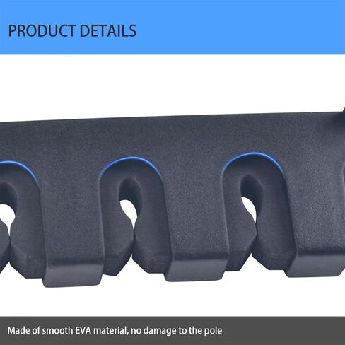 حامل قضيب الصيد مثبت على الحائط، حامل قضيب الصيد العمودي للجراج والقوارب، حامل عمود الصيد (أسود) in Kuwait