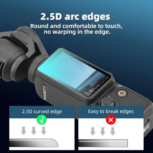 واقي شاشة لعدسة Flymile لجيب DJI OSMO 3، [2+2 حزمة] غطاء فيلم زجاجي مقوى لعدسة الكاميرا فائقة الوضوح، صلابة 9H مضادة للخدش ومضادة للفقاعات وشفافة للغاية in Kuwait