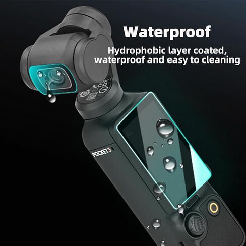 واقي شاشة لعدسة Flymile لجيب DJI OSMO 3، [2+2 حزمة] غطاء فيلم زجاجي مقوى لعدسة الكاميرا فائقة الوضوح، صلابة 9H مضادة للخدش ومضادة للفقاعات وشفافة للغاية in Kuwait