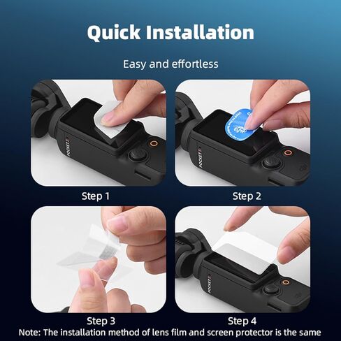 واقي شاشة لعدسة Flymile لجيب DJI OSMO 3، [2+2 حزمة] غطاء فيلم زجاجي مقوى لعدسة الكاميرا فائقة الوضوح، صلابة 9H مضادة للخدش ومضادة للفقاعات وشفافة للغاية in Kuwait