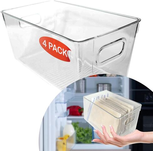 Priver - Breast Milk Freezer Storage Containers, 2 pack - Breastfeeding Essential in Organization and Storage for Milk & Baby Bottles, Reusable Freezer Organizer Bins, 5.2’’ W x 9.3" L x 4.2" H in Kuwait