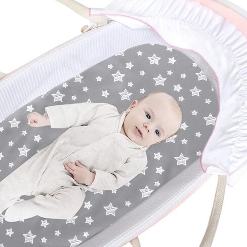 Bassinet Sheets, Grey&Navy in Kuwait