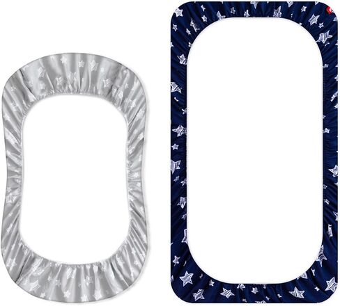 Bassinet Sheets, Grey&Navy in Kuwait