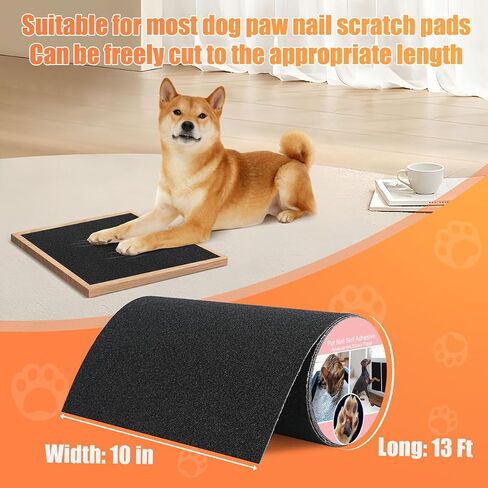 Pet Nail Self Adhesive Replacement Emery Paper Fits Most Dog Scratch Pad Cat Litter Box DIY on The Places Where Pets Like to Scratch Alternatives to Cat and Dog Nail Clippers (10in*13ft, Black) in Saudi Arabia