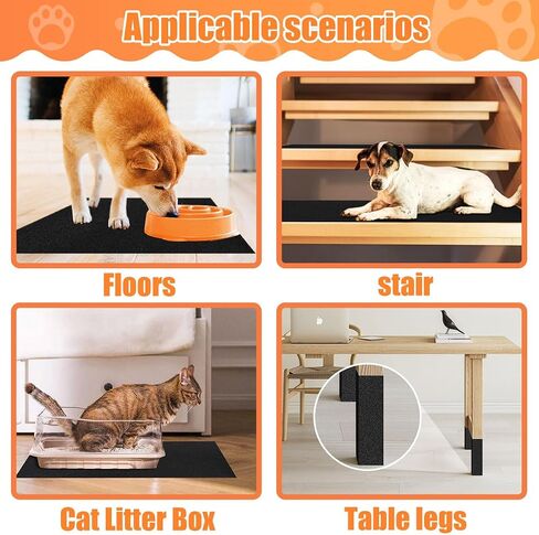 Pet Nail Self Adhesive Replacement Emery Paper Fits Most Dog Scratch Pad Cat Litter Box DIY on The Places Where Pets Like to Scratch Alternatives to Cat and Dog Nail Clippers (10in*13ft, Black) in Saudi Arabia