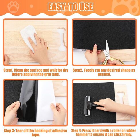 Pet Nail Self Adhesive Replacement Emery Paper Fits Most Dog Scratch Pad Cat Litter Box DIY on The Places Where Pets Like to Scratch Alternatives to Cat and Dog Nail Clippers (10in*13ft, Black) in Saudi Arabia